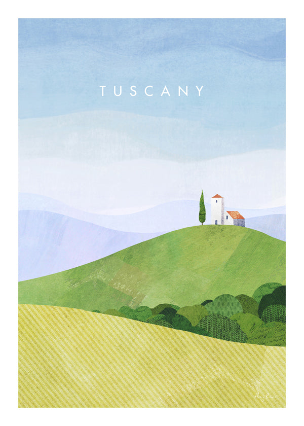 Toscana landskap: illustrerade kullar