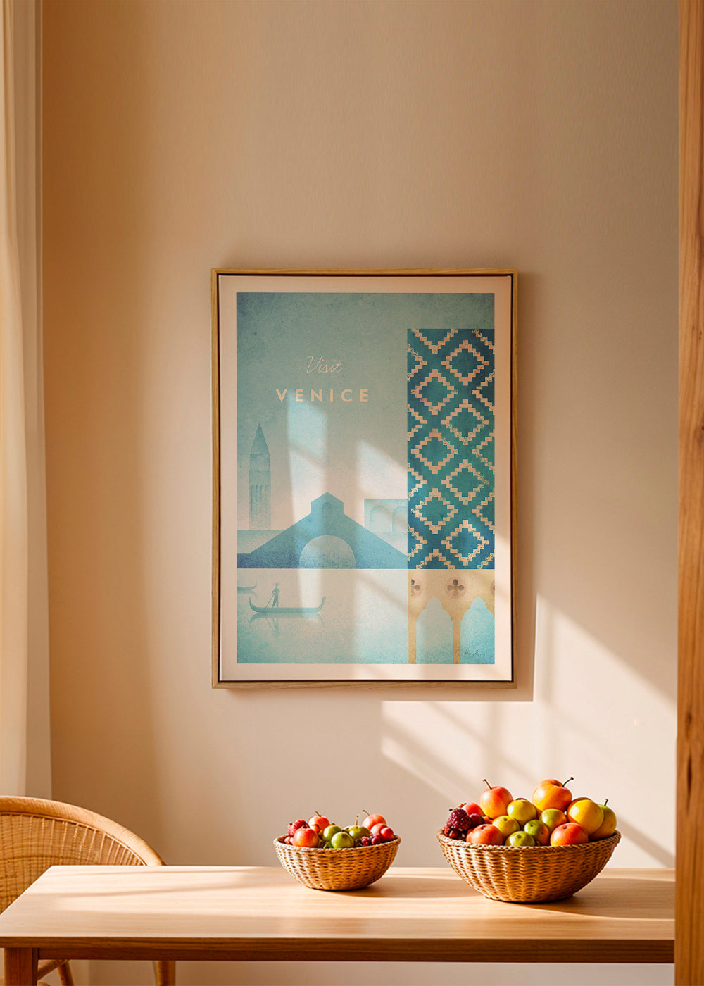 Venedig reseaffisch i vintage illustrativ stil