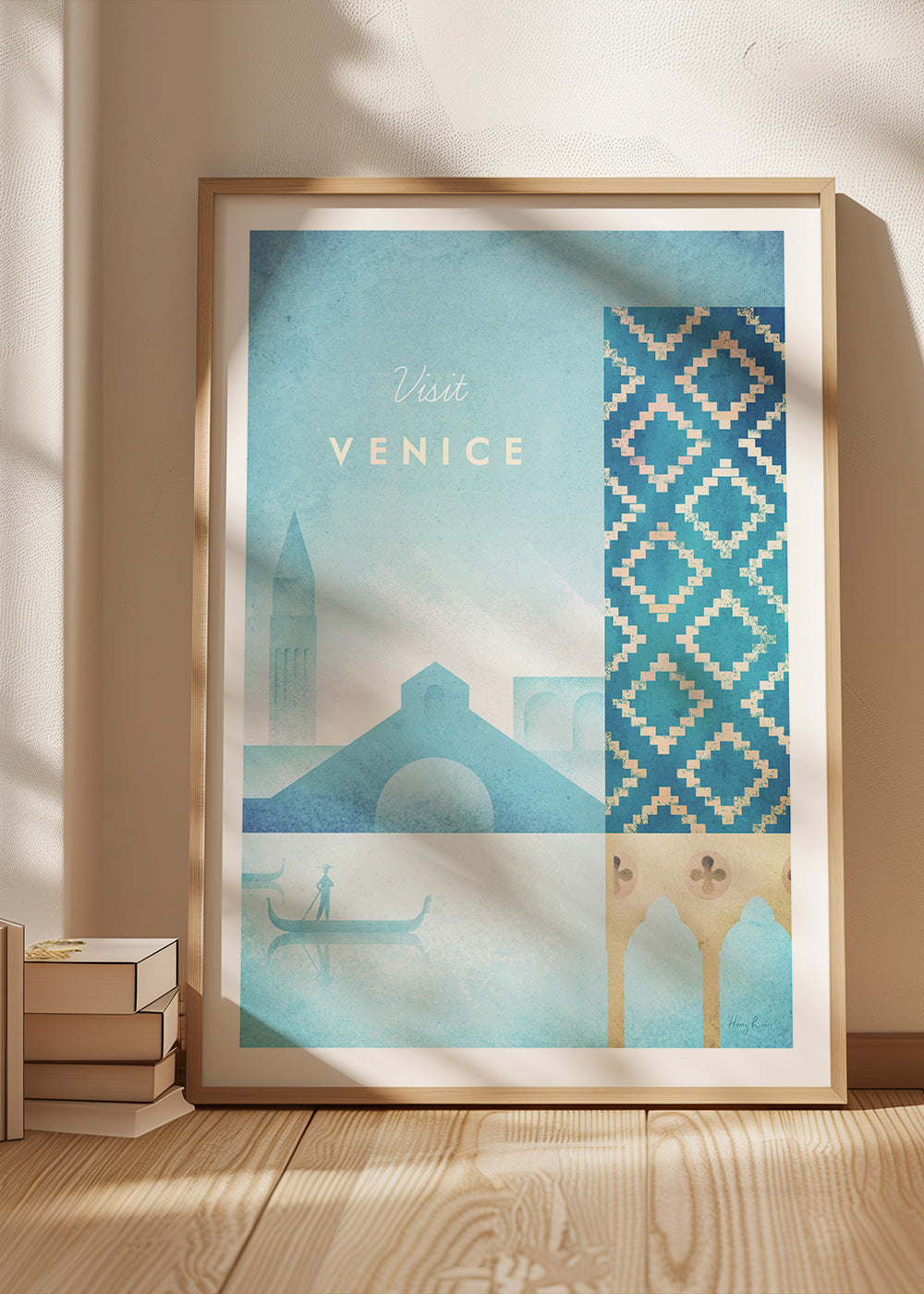 Venedig reseaffisch i vintage illustrativ stil