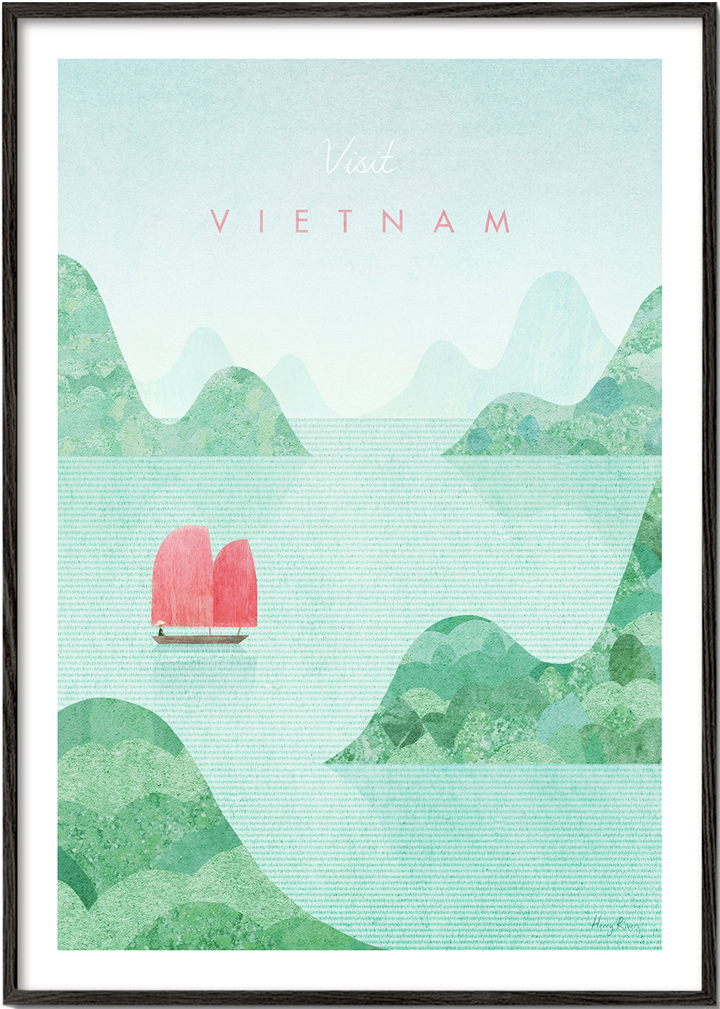 Vietnam stadstavla med rosa segel
