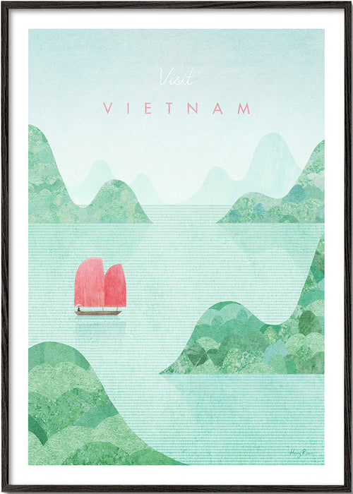 Vietnam stadstavla med rosa segel