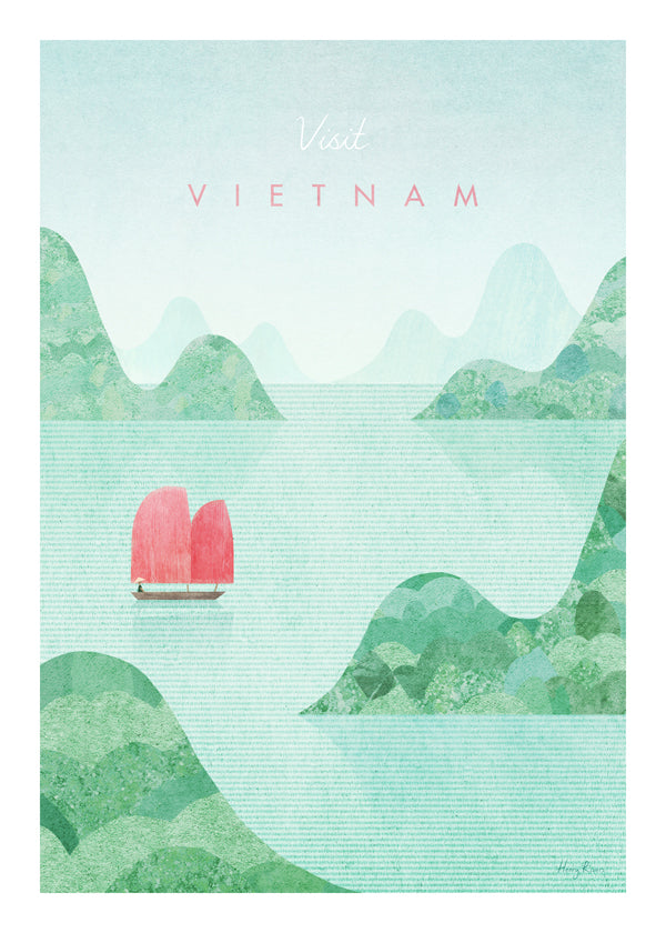 Vietnam stadstavla med rosa segel