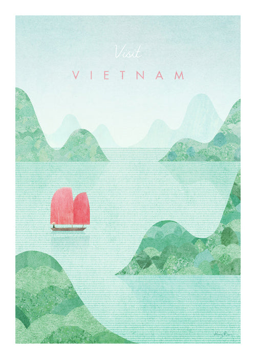 Vietnam stadstavla med rosa segel