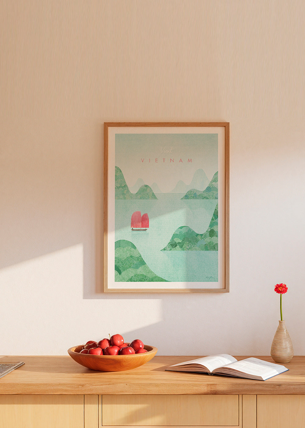 Vietnam stadstavla med rosa segel