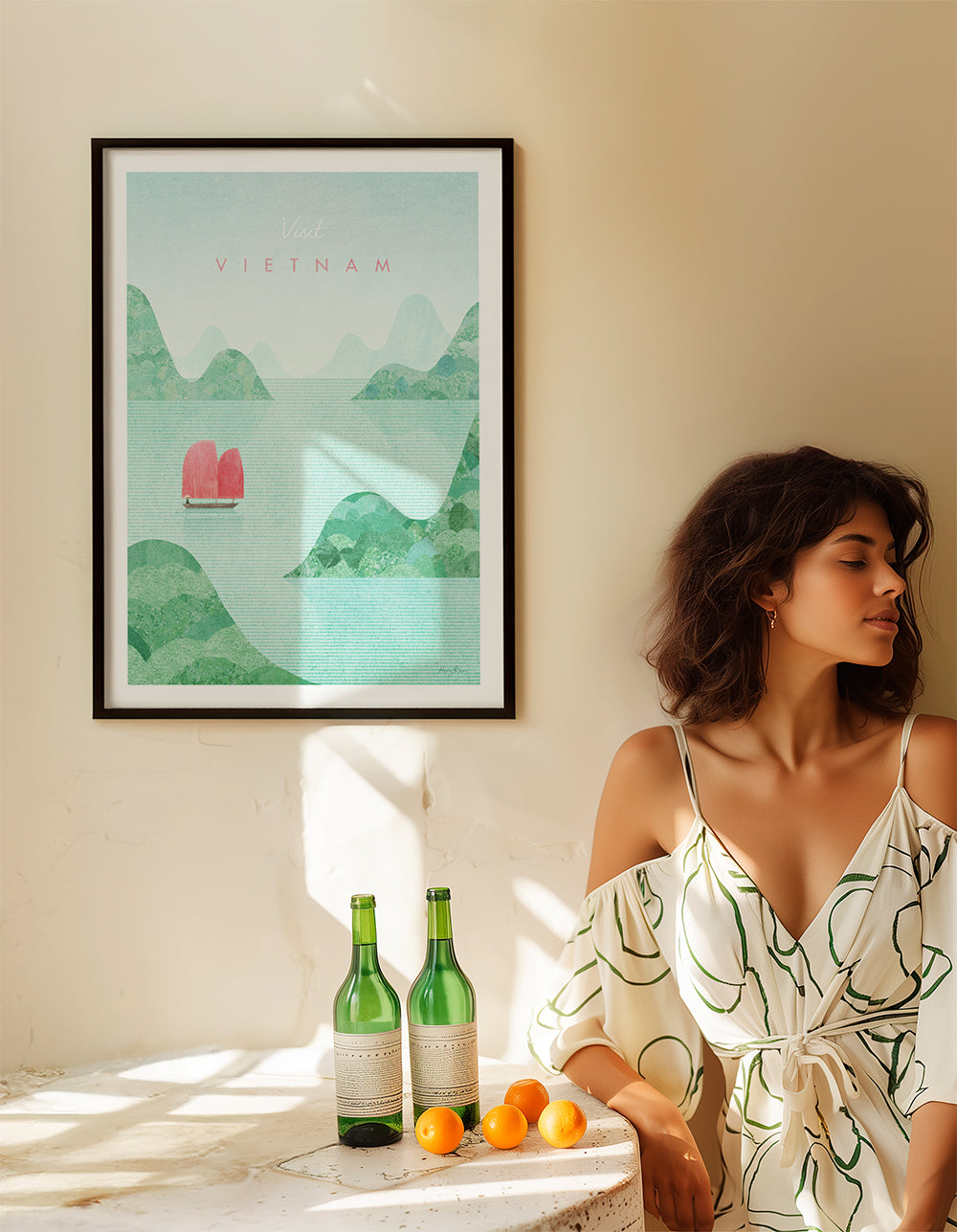 Vietnam stadstavla med rosa segel