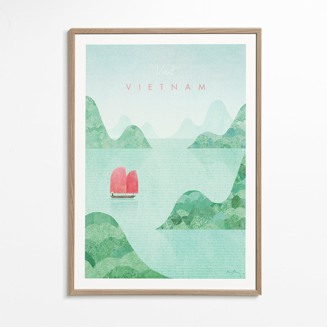 Vietnam stadstavla med rosa segel
