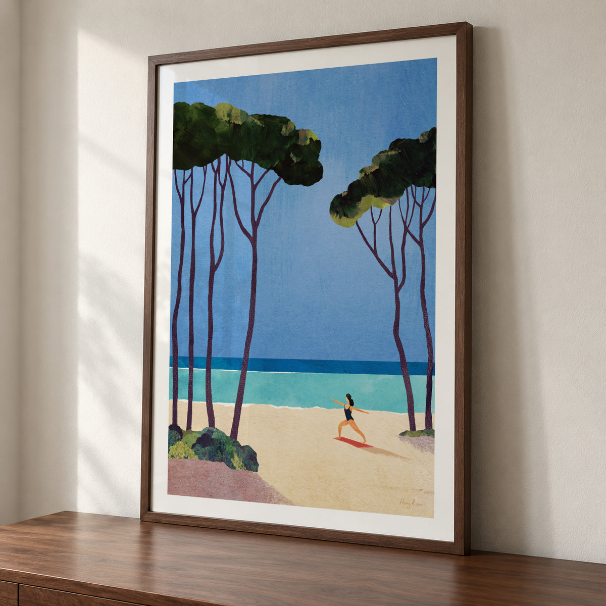Beach yoga - Framed poster detail