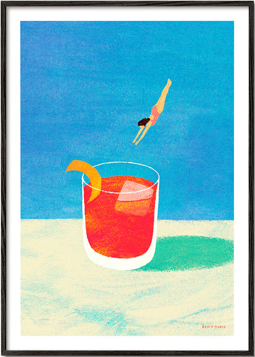 Kökskonst Negroni med dykare – Black Frame