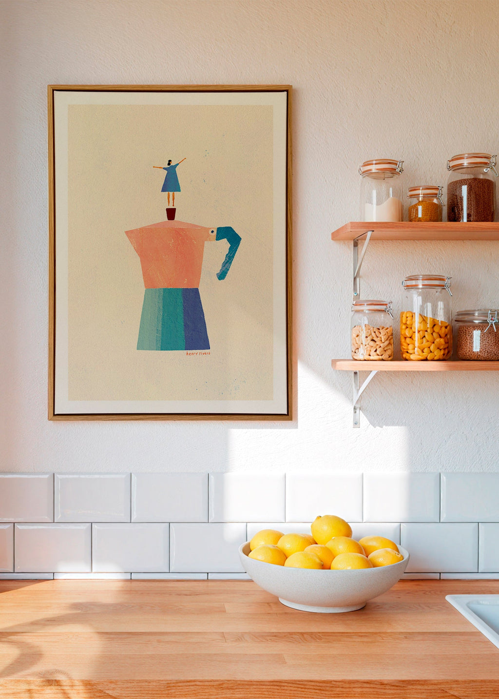 Kökskonst med moka och lekfull silhuett – Canvas1