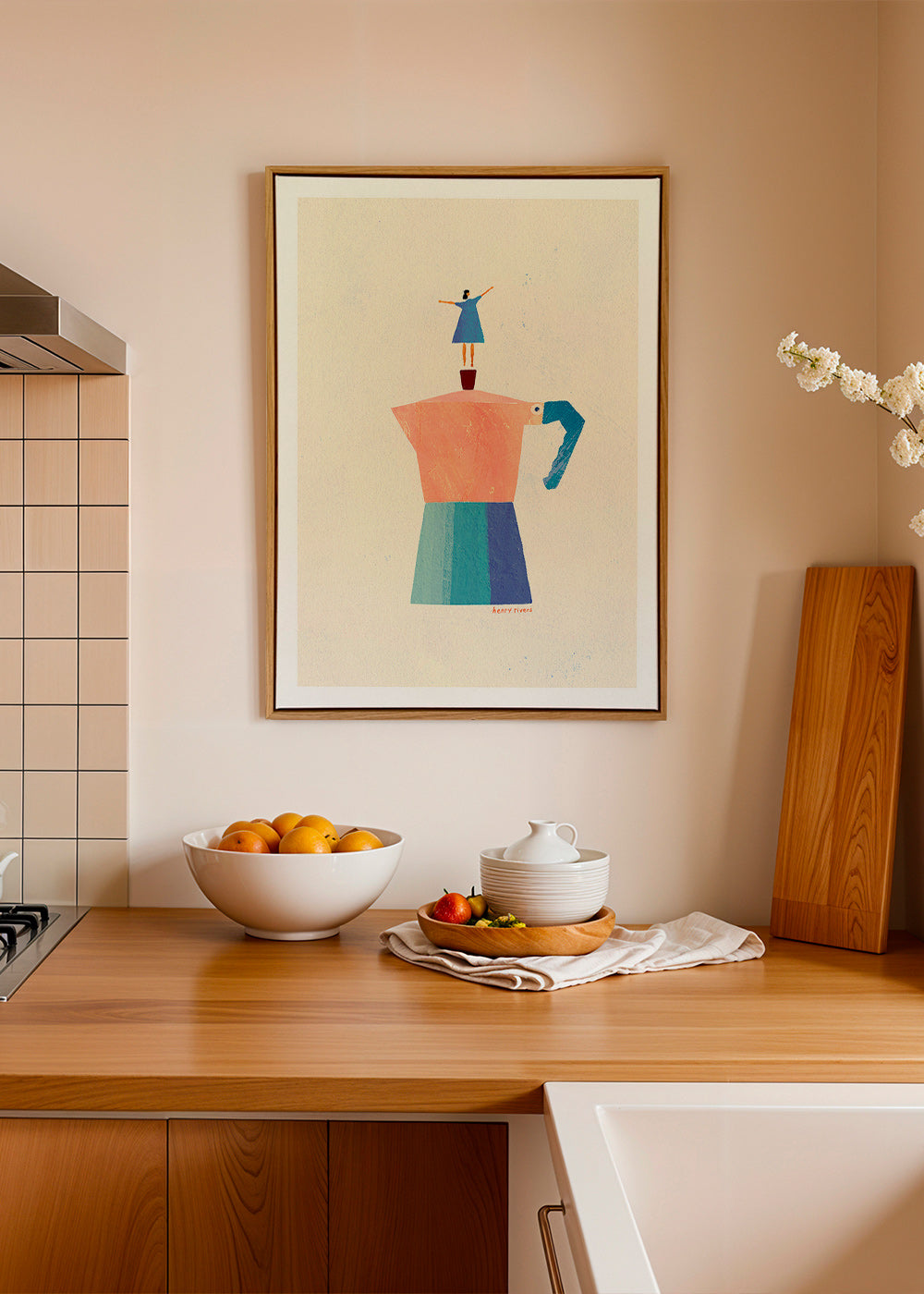 Kökskonst med moka och lekfull silhuett – Canvas2