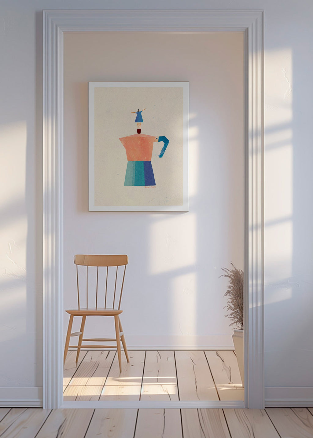 Kökskonst med moka och lekfull silhuett – Canvas