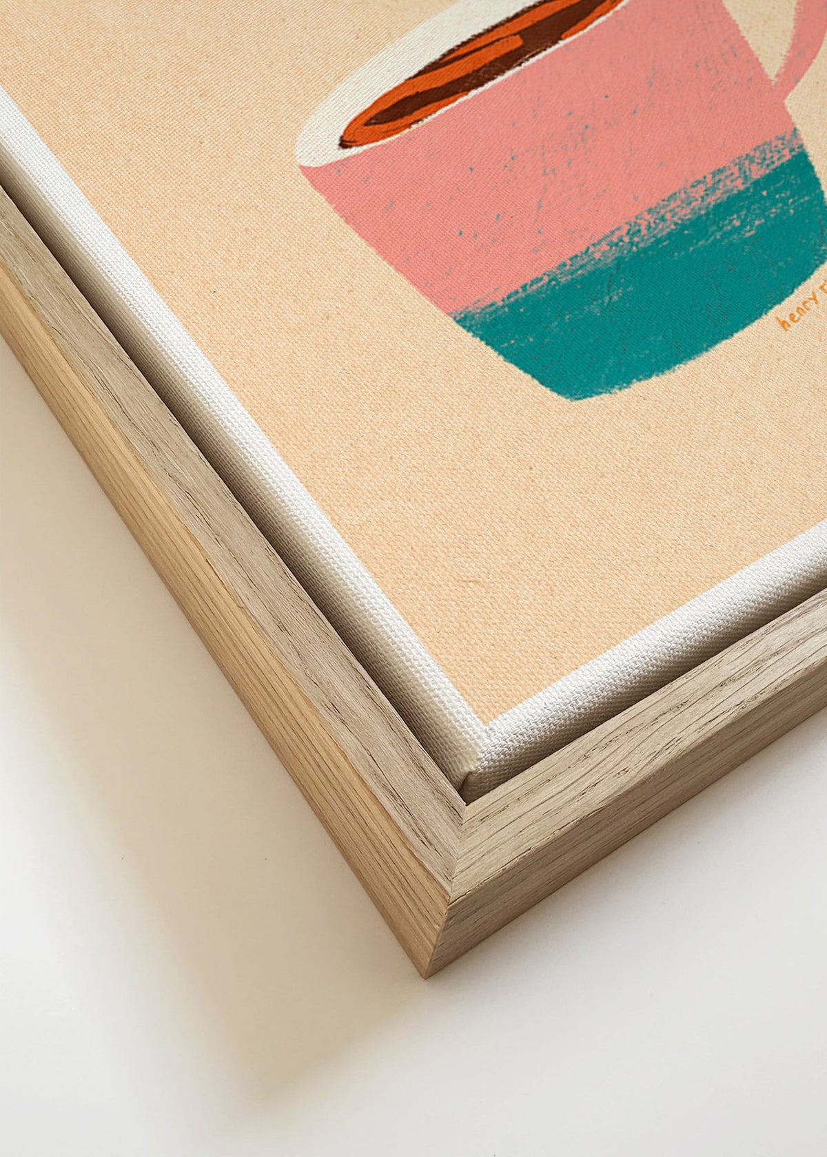 Kökskonst med rosa kopp och dykare – Canvas detail