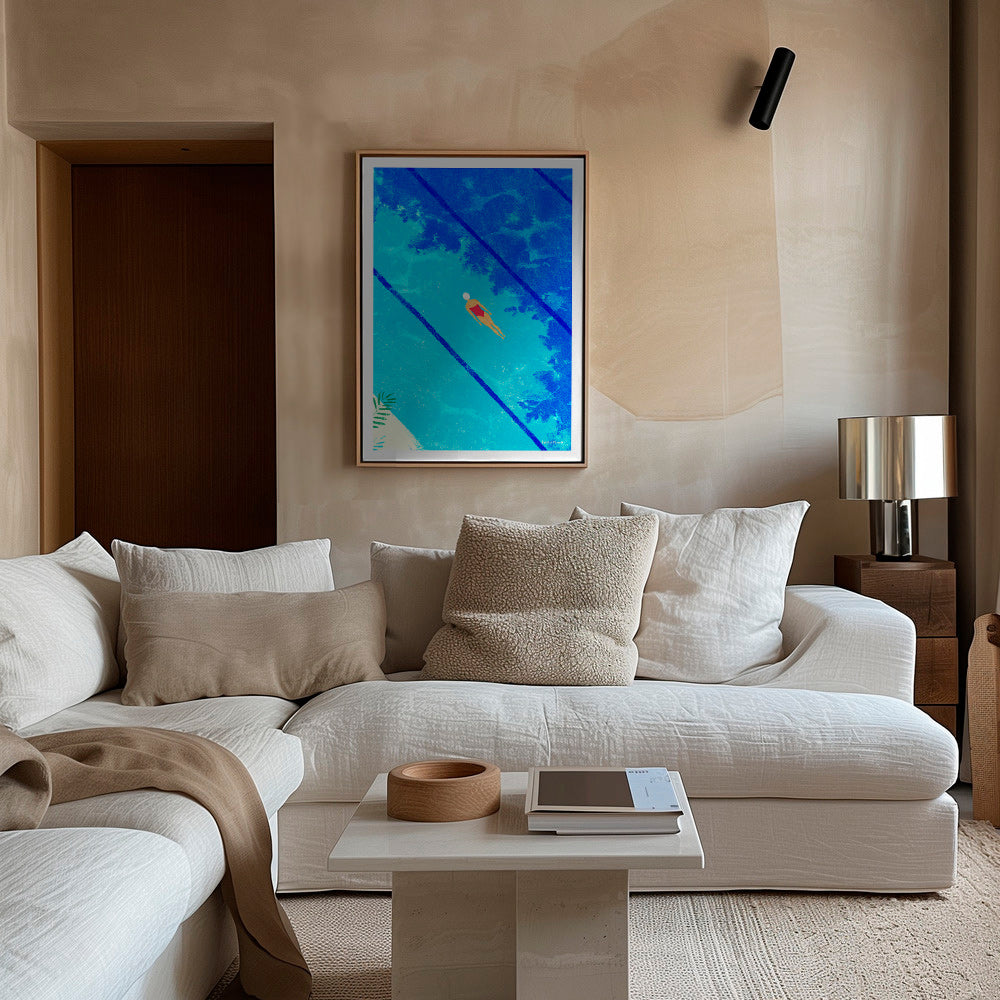Illustration simmare i pool – Canvas2