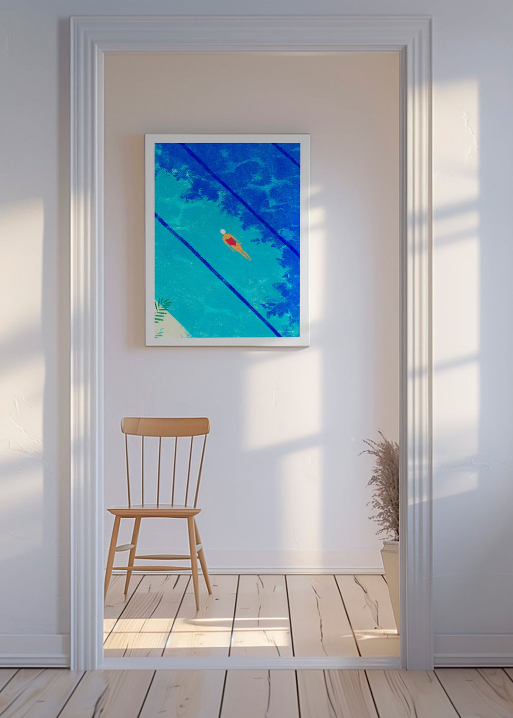 Illustration simmare i pool – Canvas