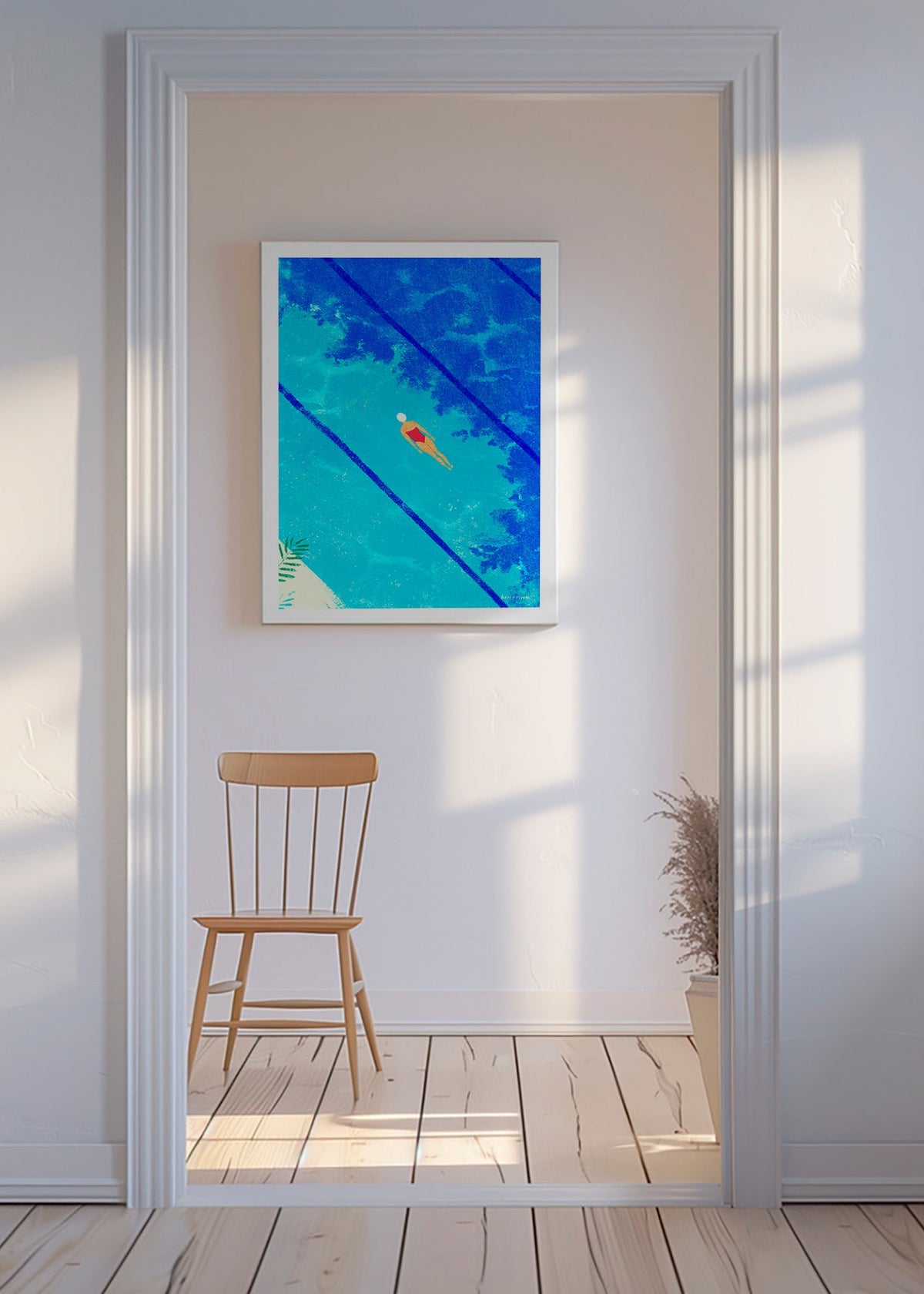 Illustration simmare i pool – Canvas