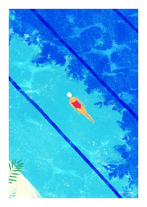 Illustration simmare i pool