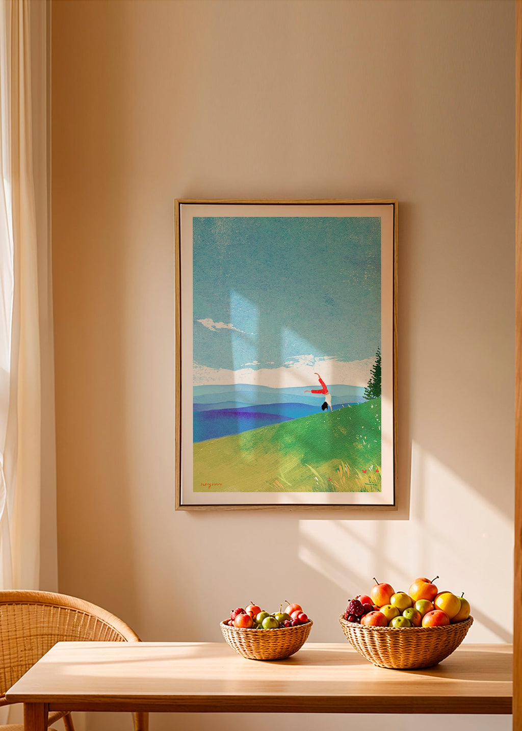 Landskapskonst med handstående på kulle – Canvas1