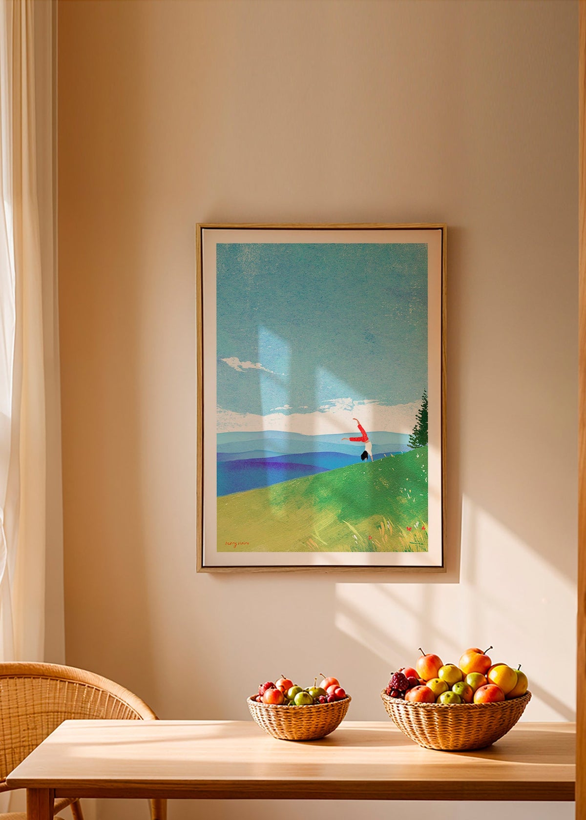 Landskapskonst med handstående på kulle – Canvas1