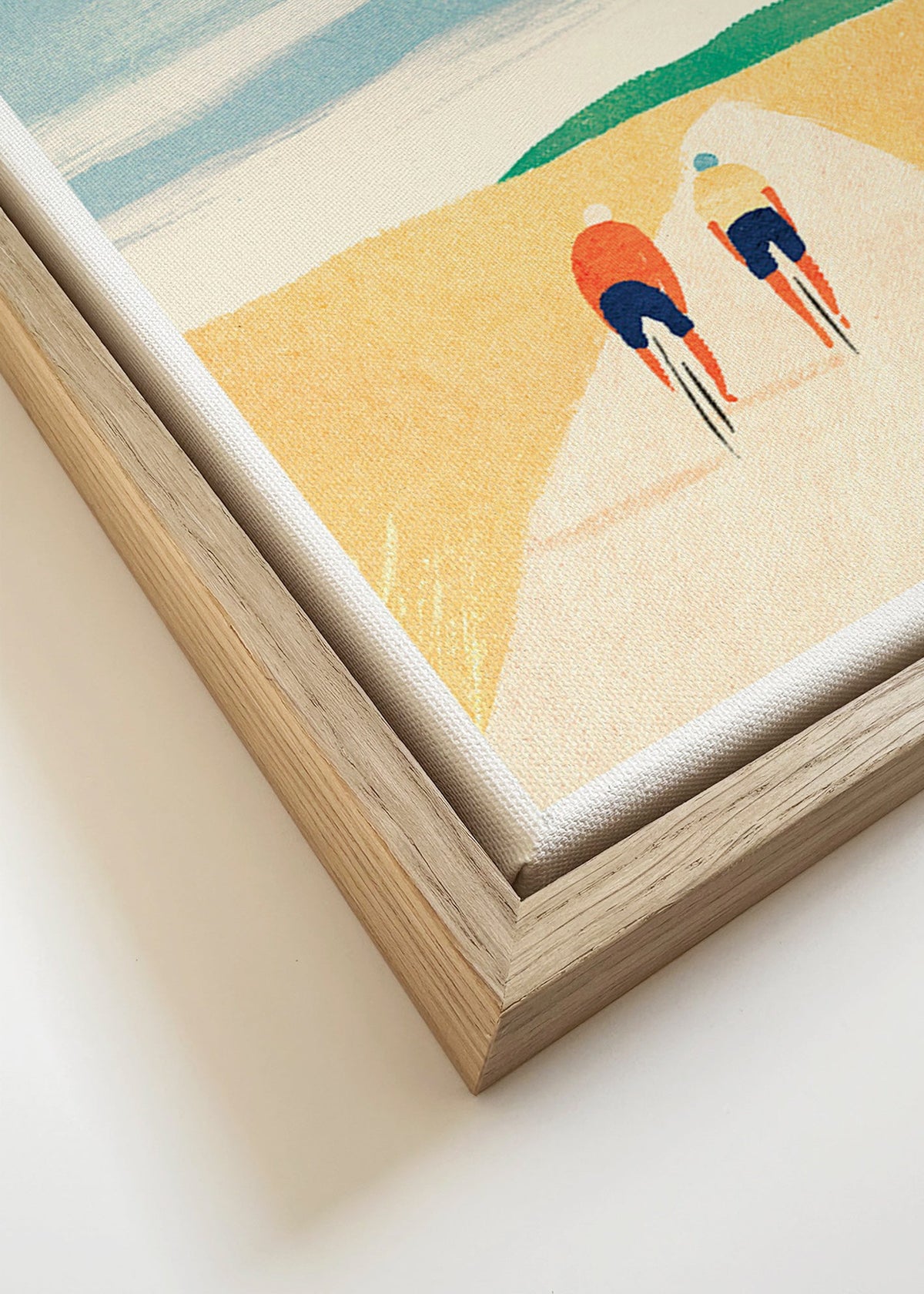 Sportkonst: två cyklister på landsväg – Canvas detail