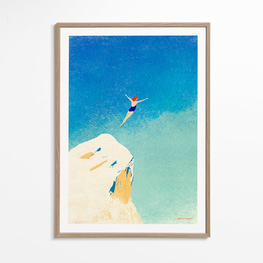 Illustration: klippdyk mot vid blå himmel – Oak Frame
