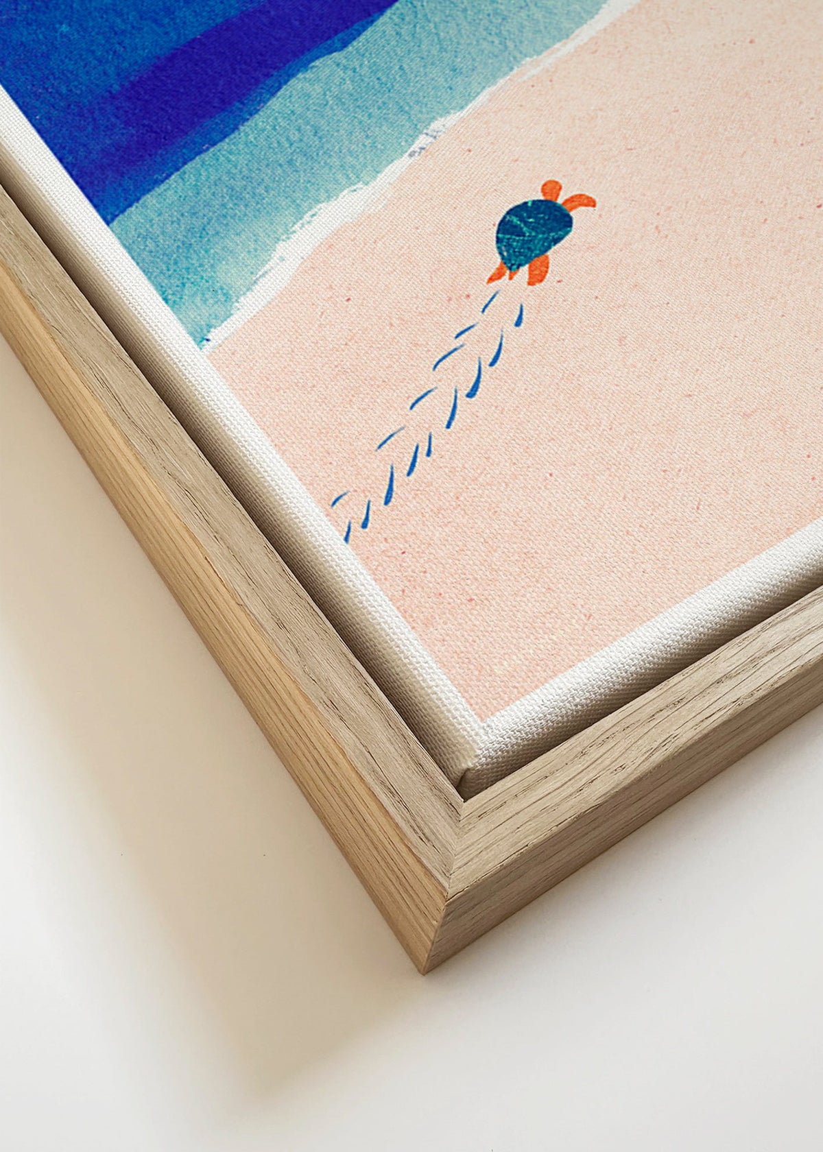 Illustration av sköldpadda på stranden – Canvas detail