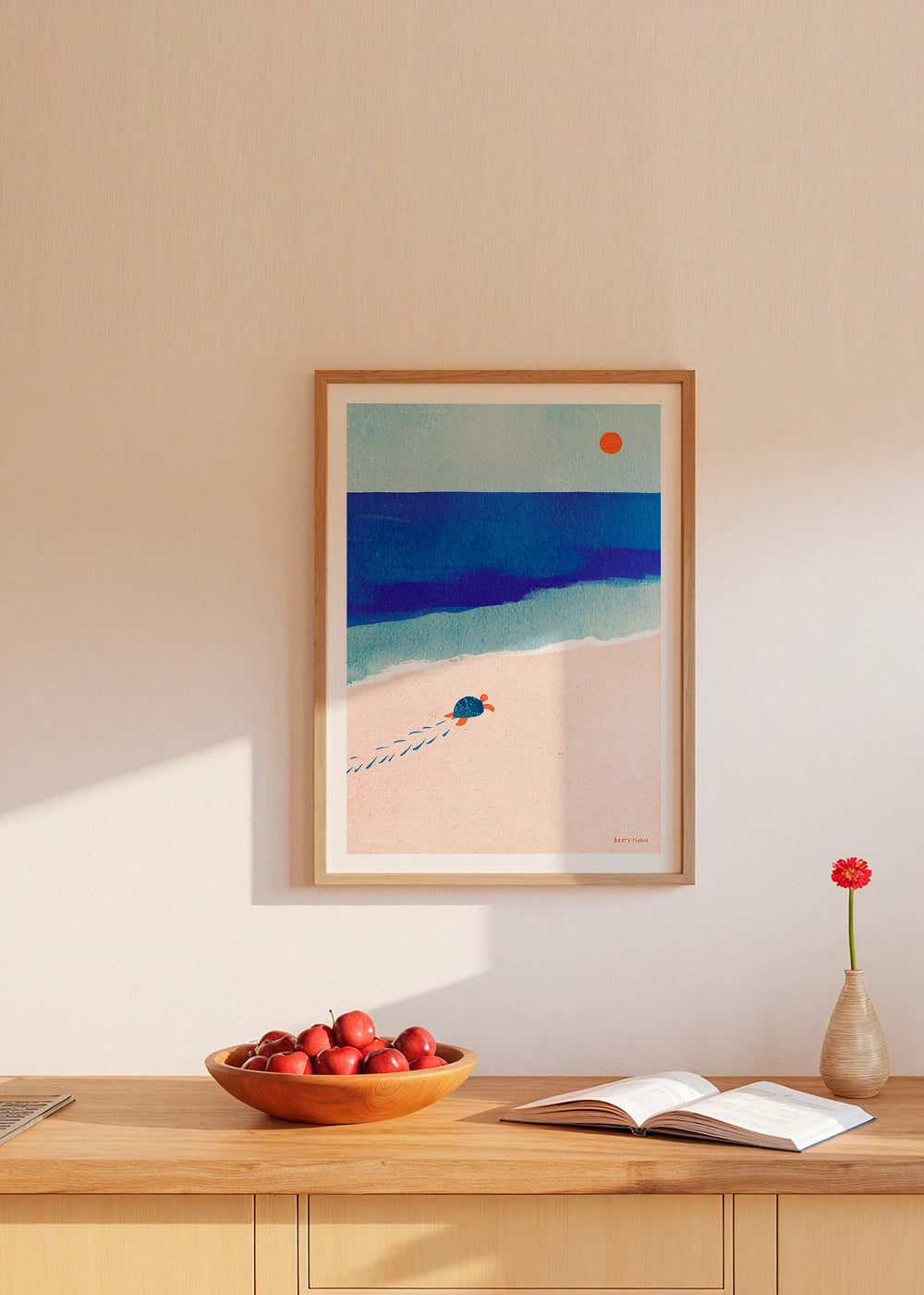 Illustration av sköldpadda på stranden – Product1