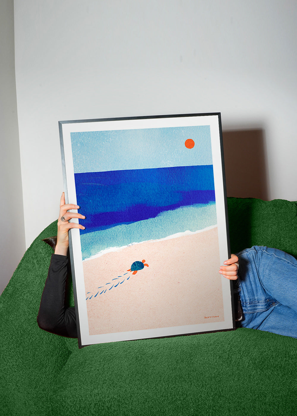 Illustration av sköldpadda på stranden – Product2