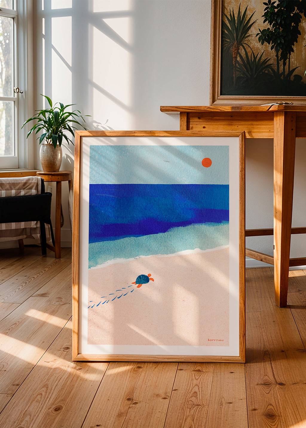 Illustration av sköldpadda på stranden – Product3
