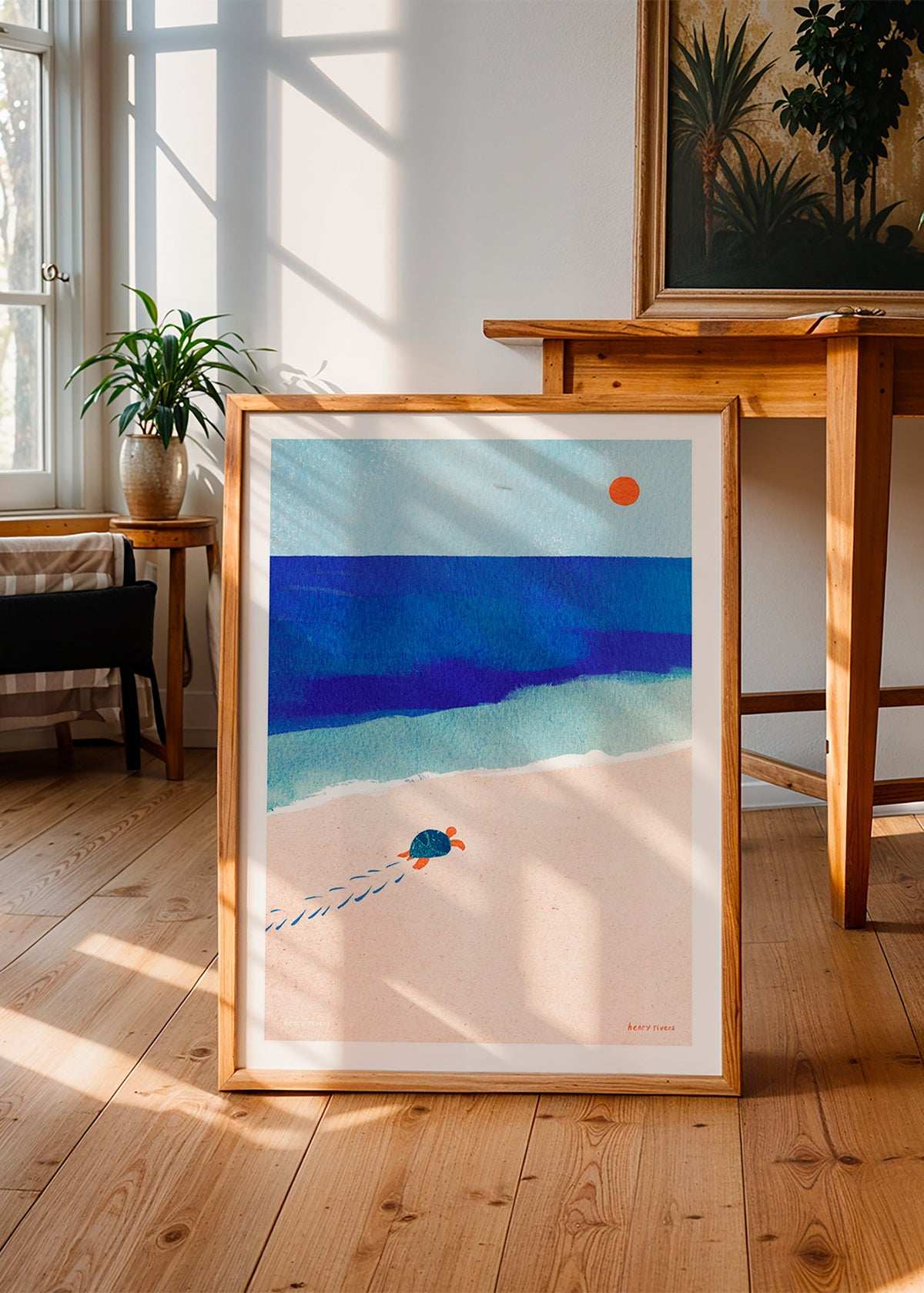Illustration av sköldpadda på stranden – Product3