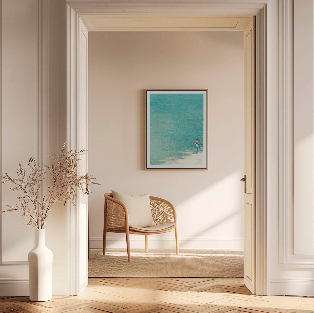 Landskapskonst: badare vid lugn horisont – Canvas1