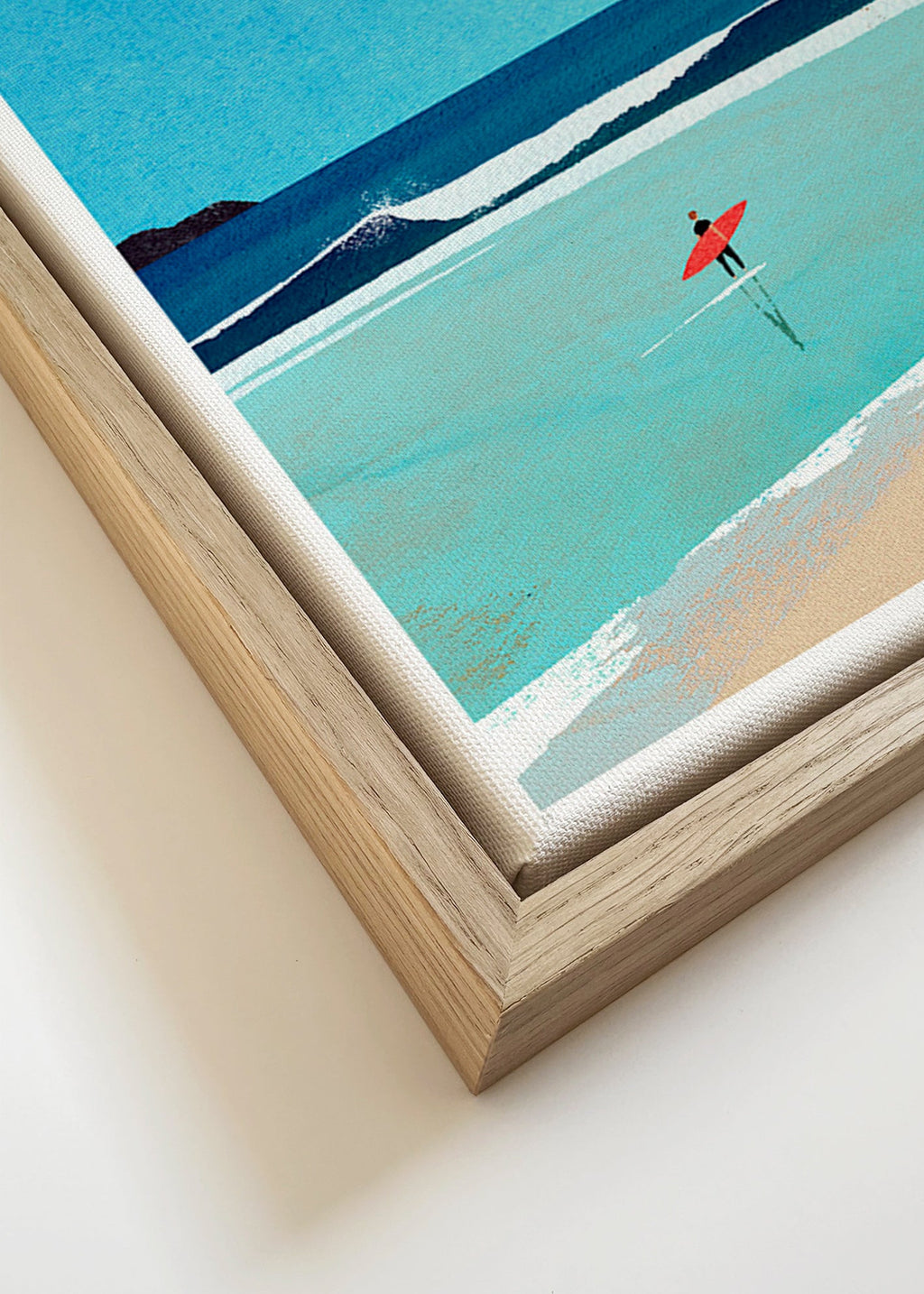 Sportkonst: surfare vid stranden – Canvas detail