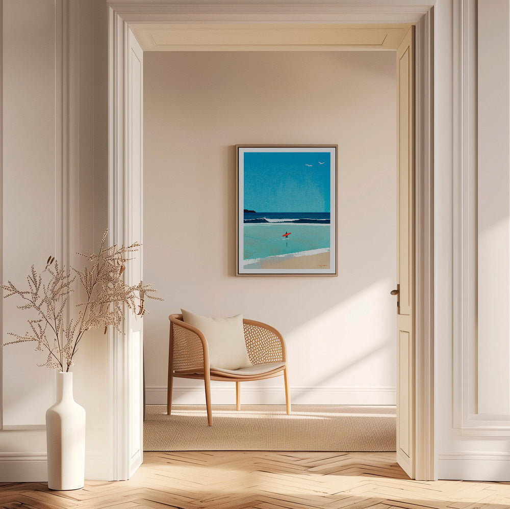 Sportkonst: surfare vid stranden – Canvas2