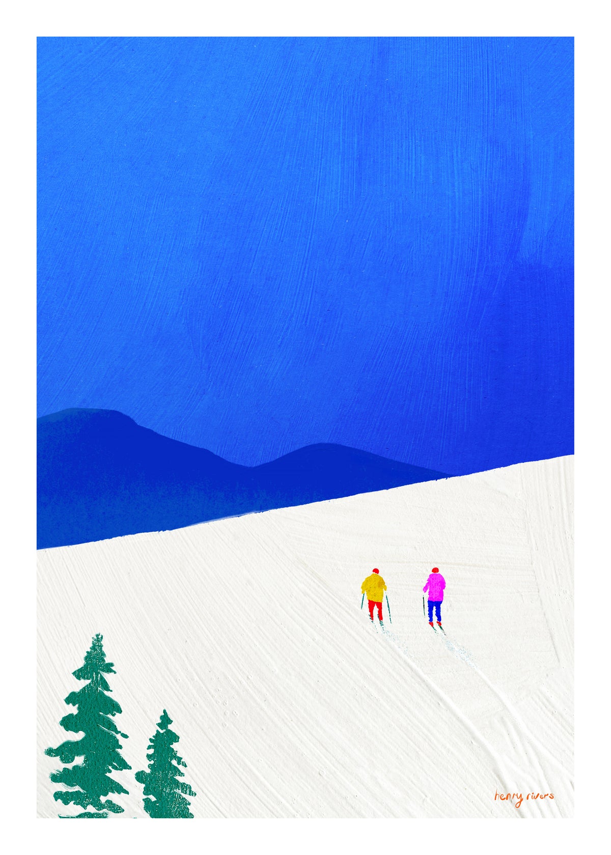 Ski buddies - Unframed art print