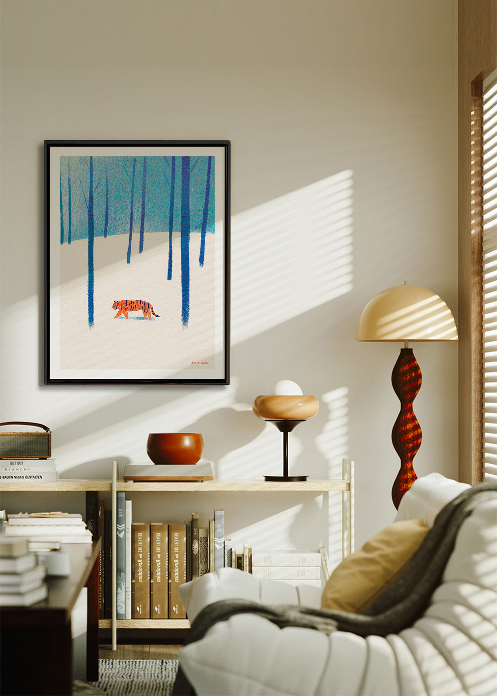 Tavla tiger i snön – Canvas2