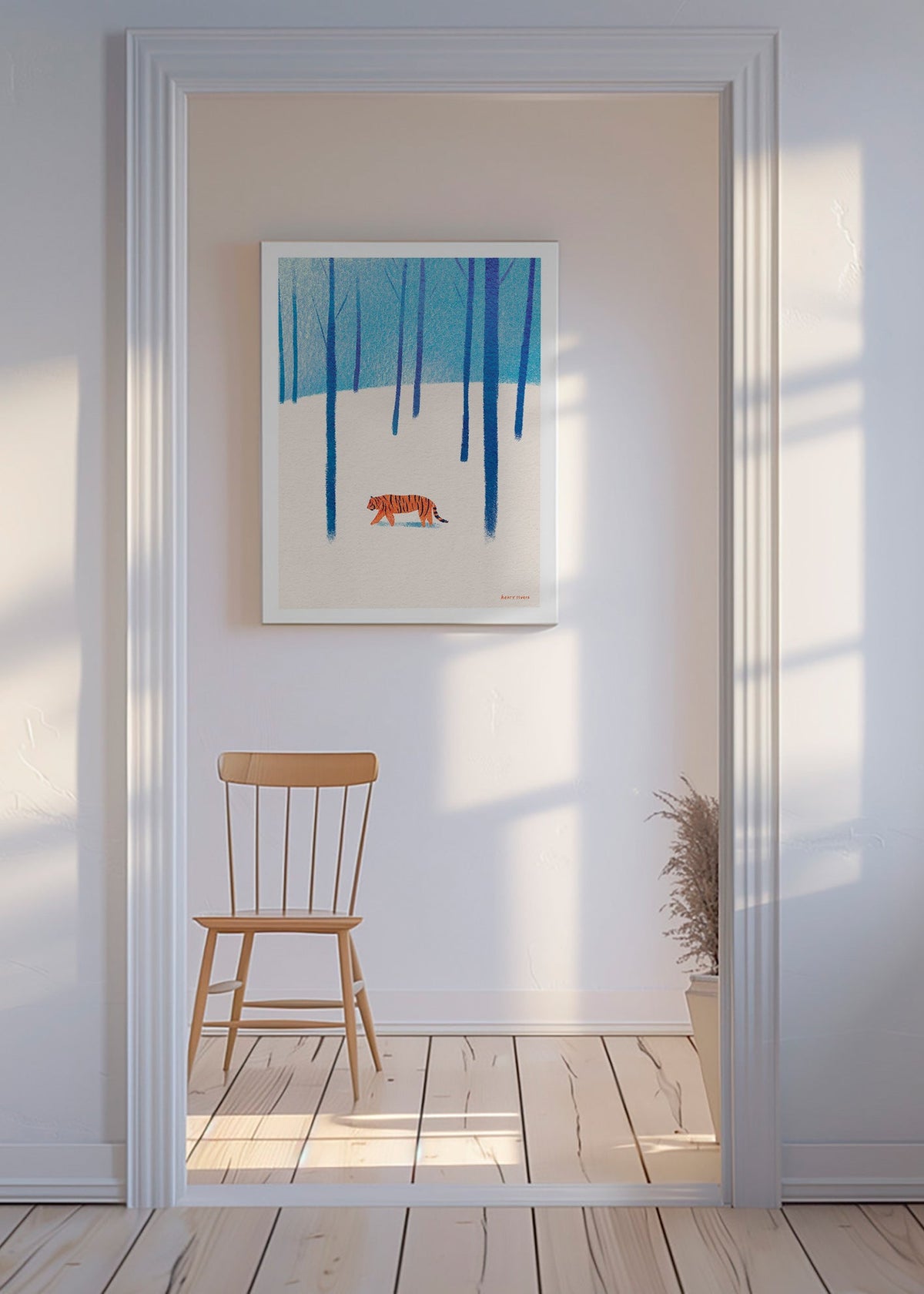 Tavla tiger i snön – Canvas