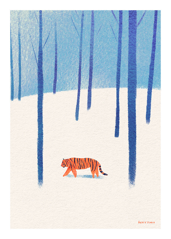 Tavla tiger i snön