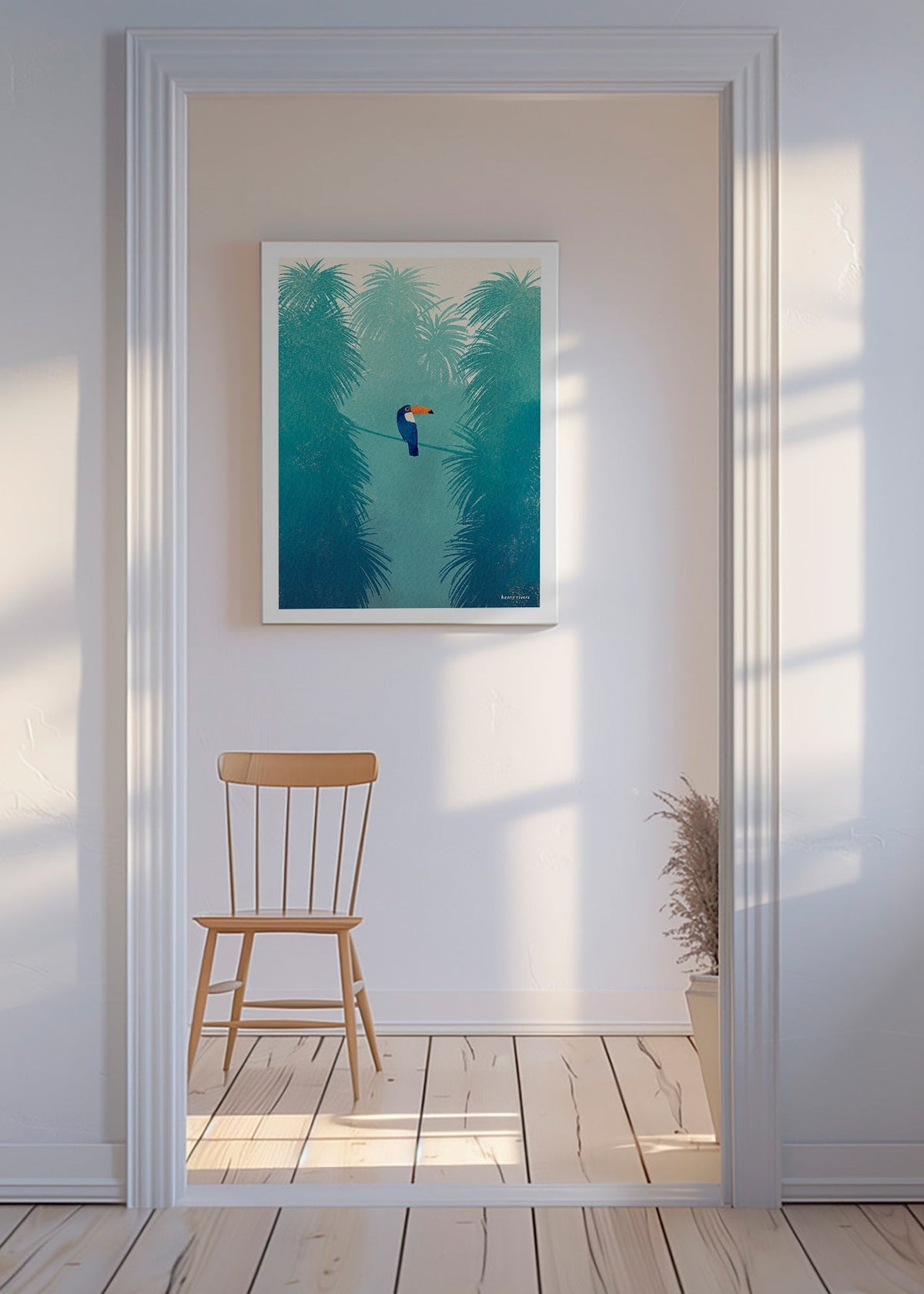 Tukan på tropisk gren tavla – Canvas