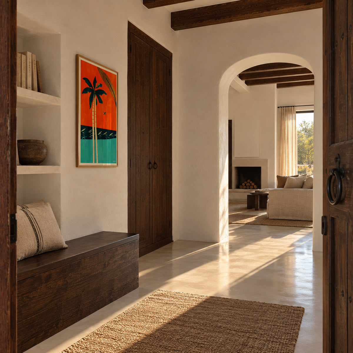 Barbados Sunset - Framed poster in an interior
