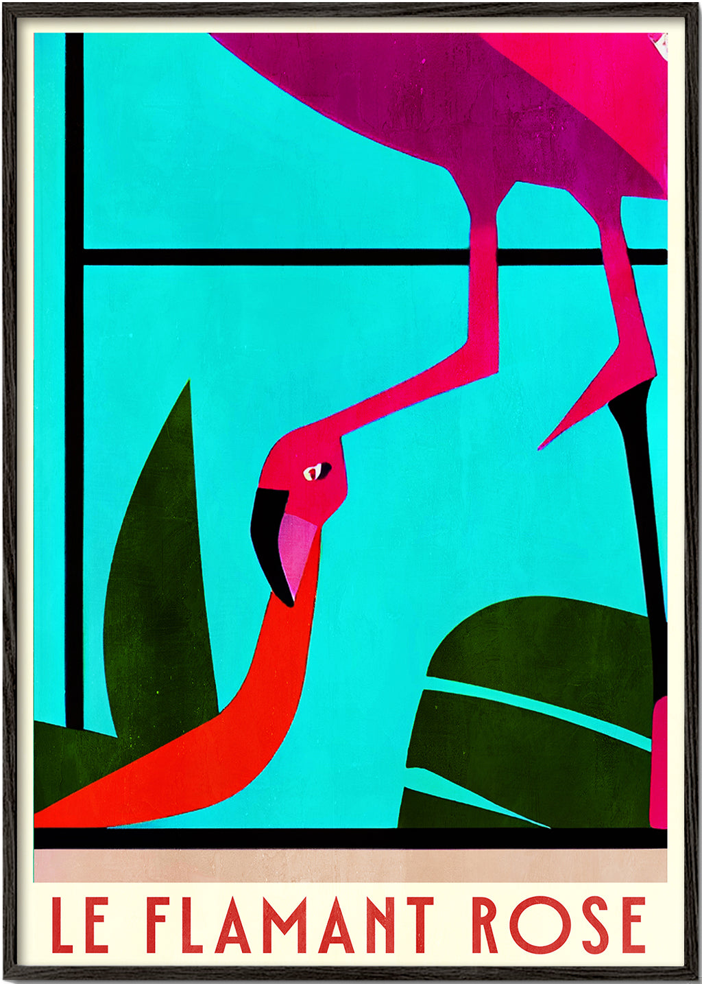 Affisch rosa flamingo grafisk