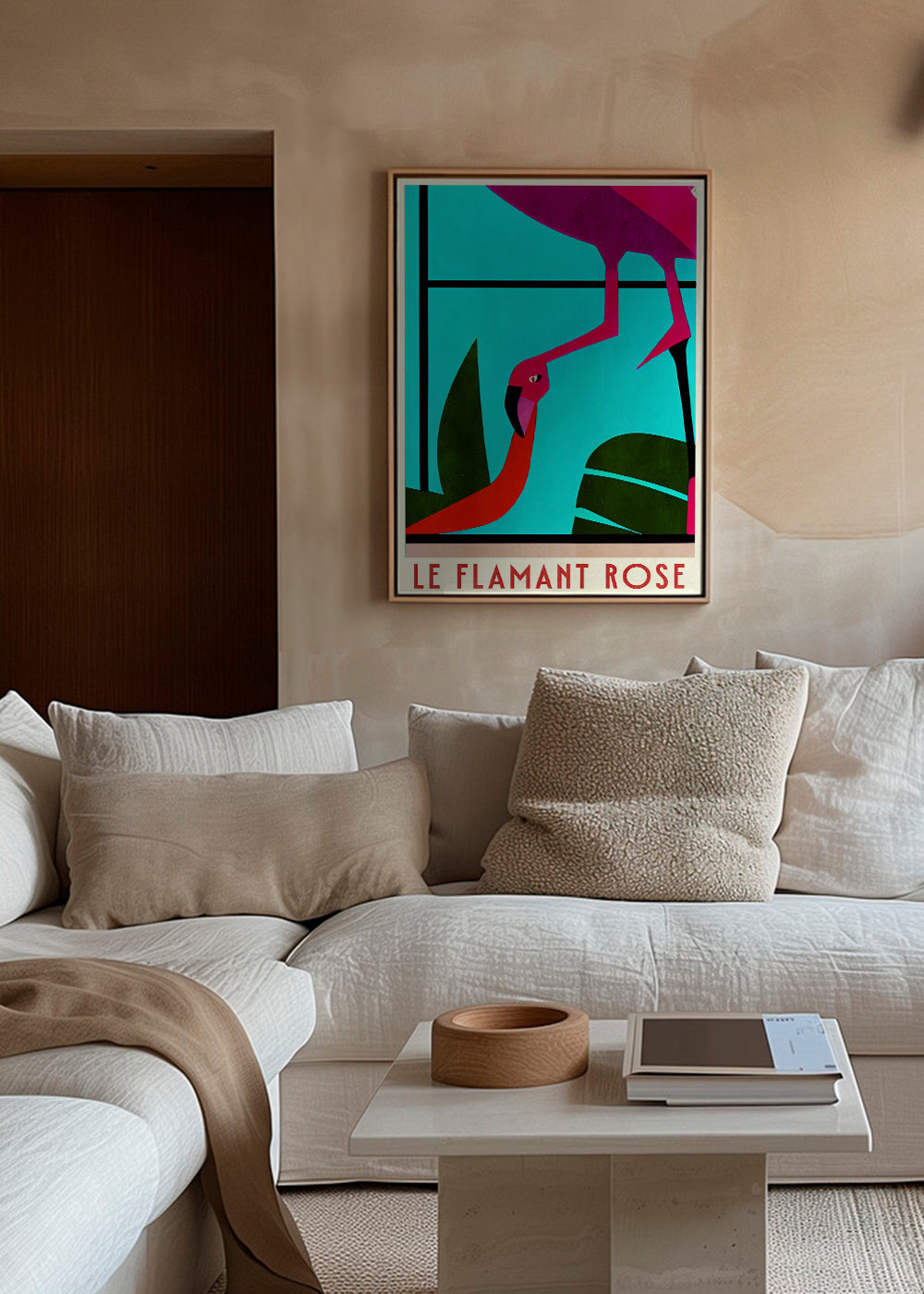 Affisch rosa flamingo grafisk
