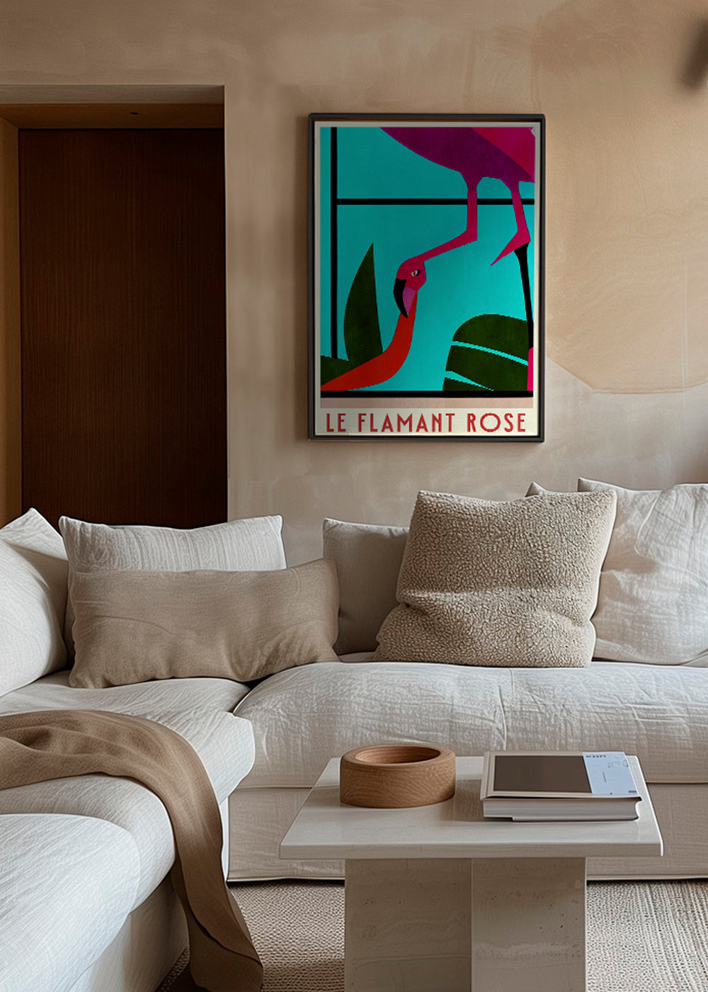 Affisch rosa flamingo grafisk