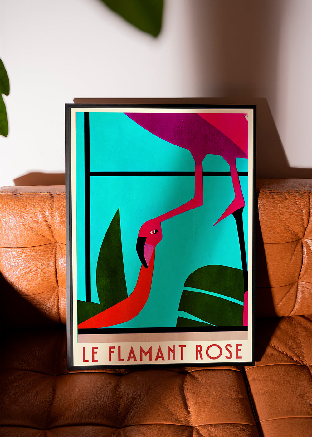 Affisch rosa flamingo grafisk