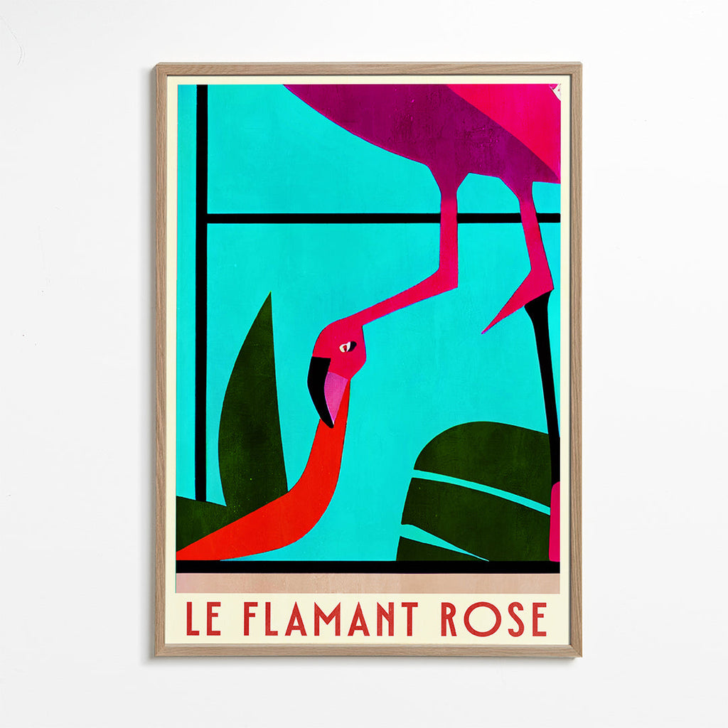 Affisch rosa flamingo grafisk