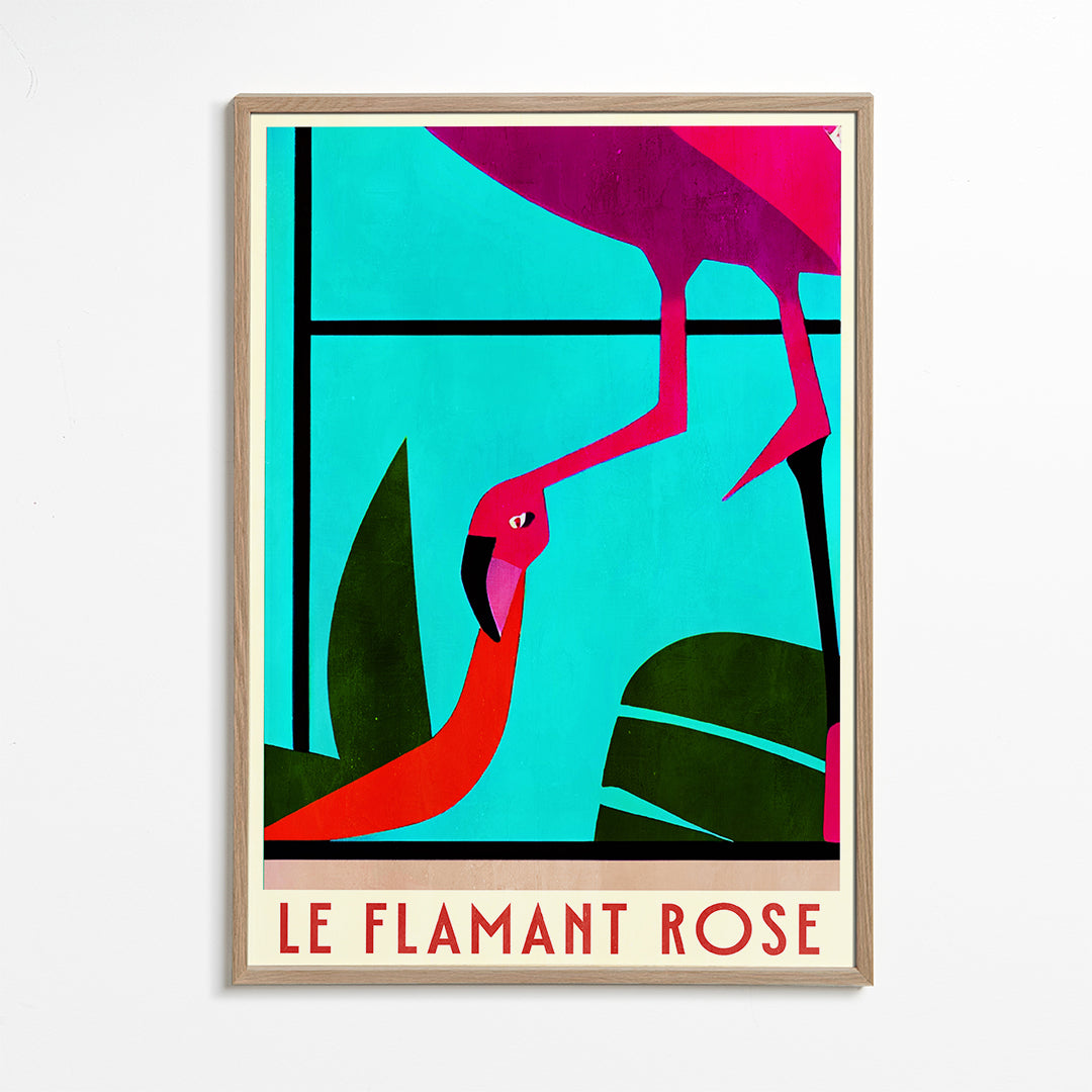 Affisch rosa flamingo grafisk