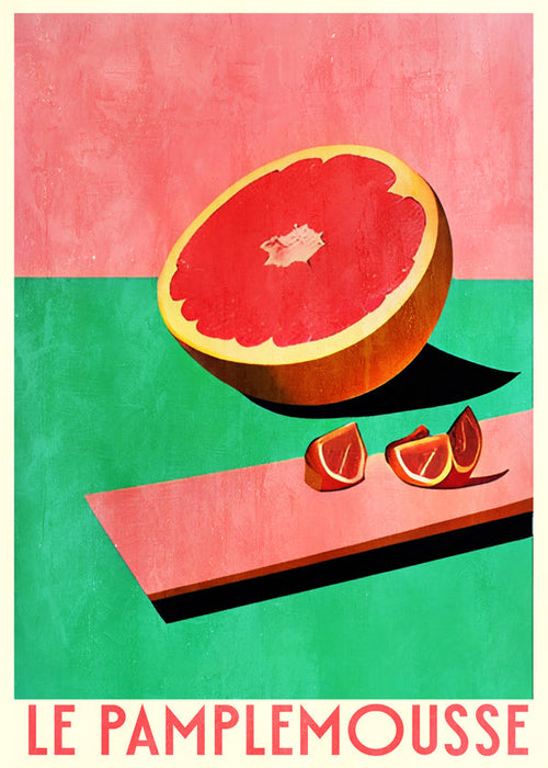 Kökskonst grapefrukt poster i vintage-stil