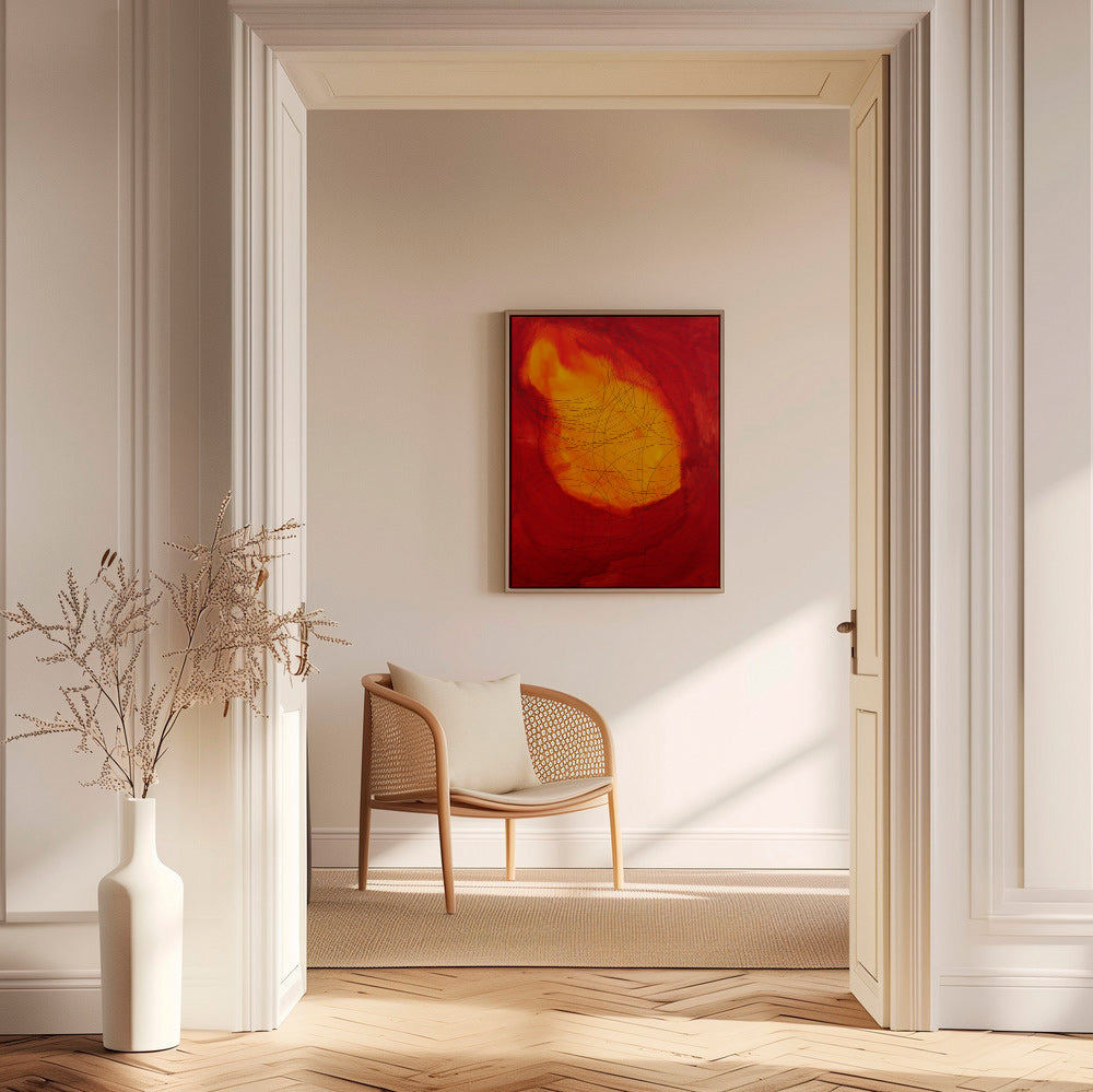 Abstrakt konst i rött och gult – Canvas1