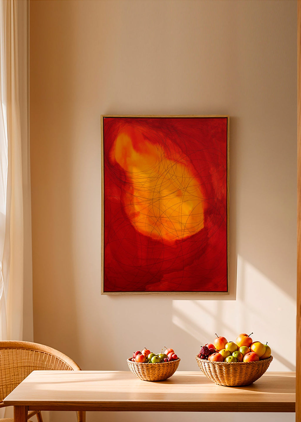 Abstrakt konst i rött och gult – Canvas2