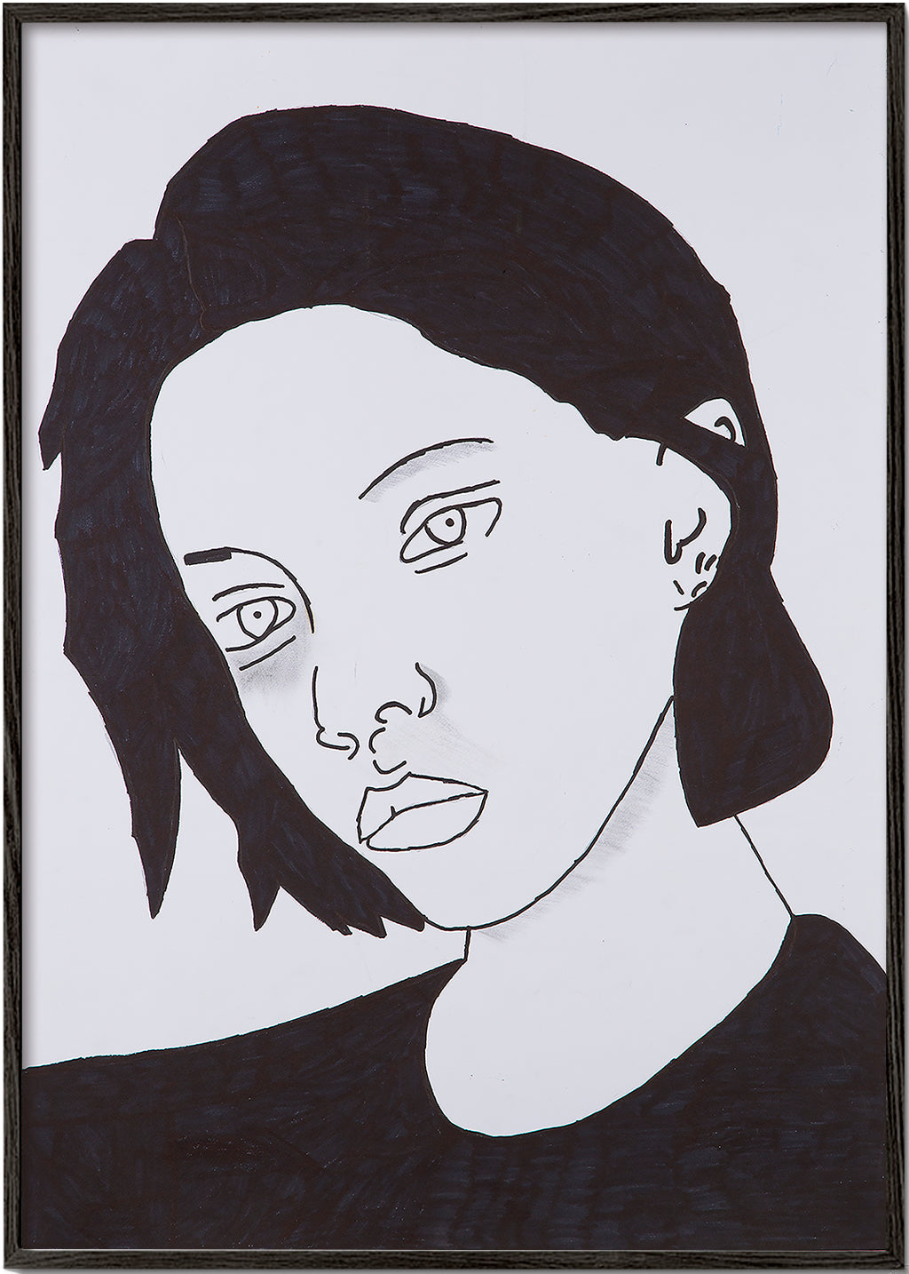 Minimalistisk porträttillustration