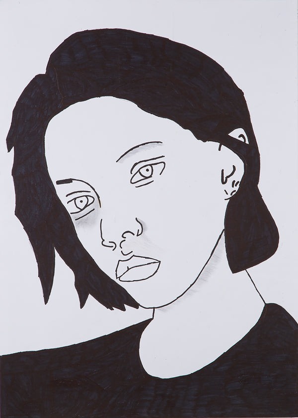 Minimalistisk porträttillustration