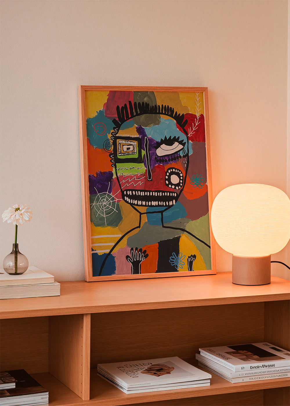 Färgstark ansiktsillustration